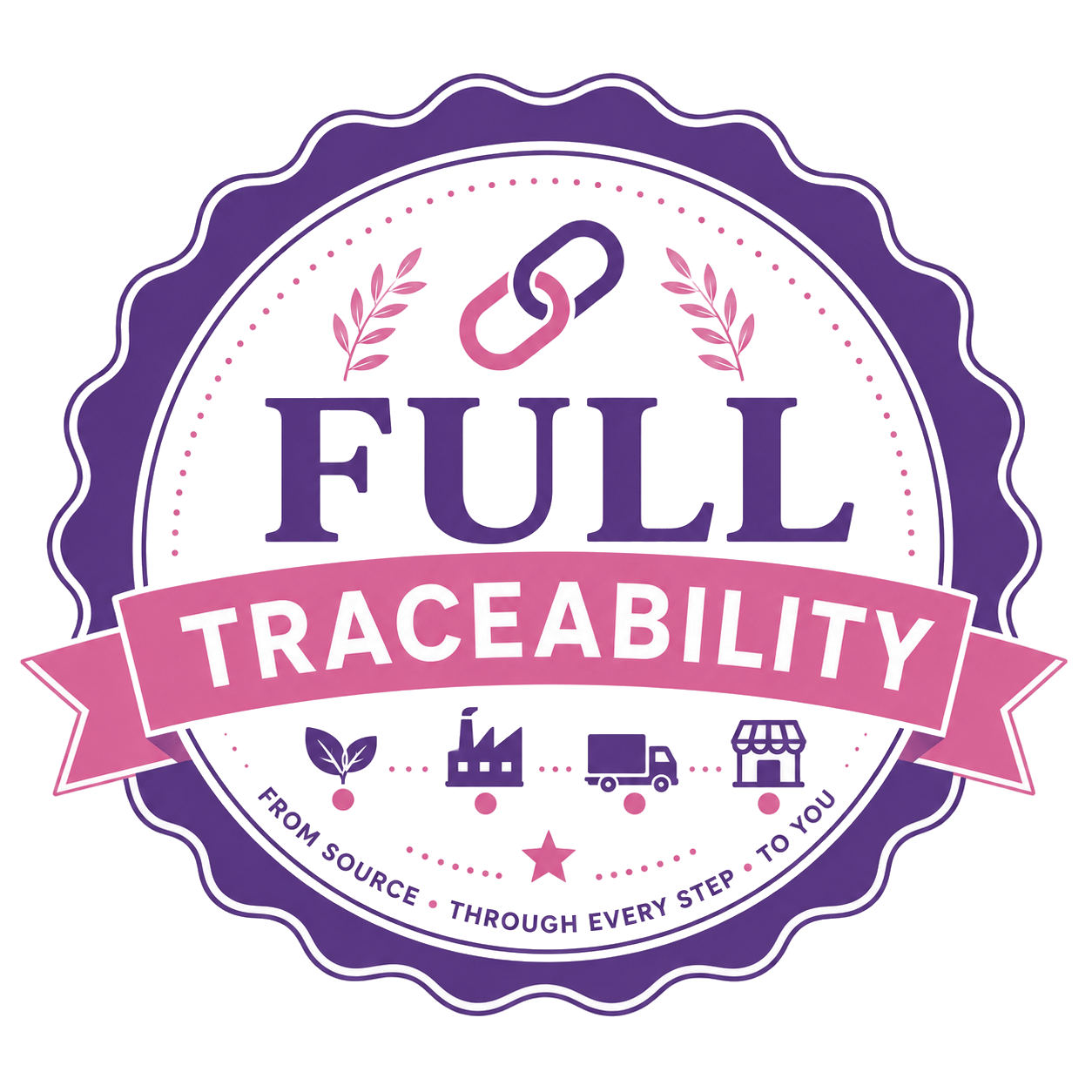 Traceability certification icon